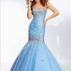 Morilee Formal Prom Dress Mermaid Cinderella Blue